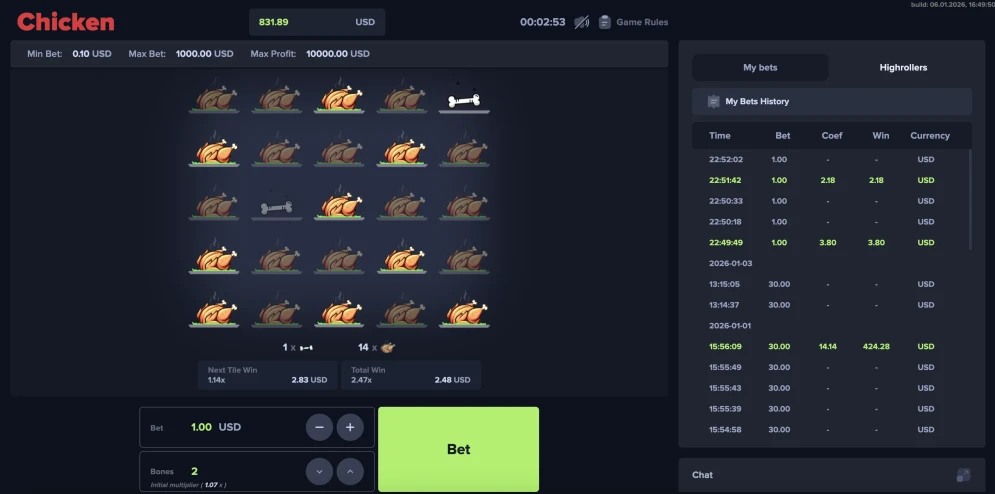 MyStake Chicken Game